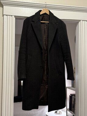 Zara Men's Wool Blend Overcoat